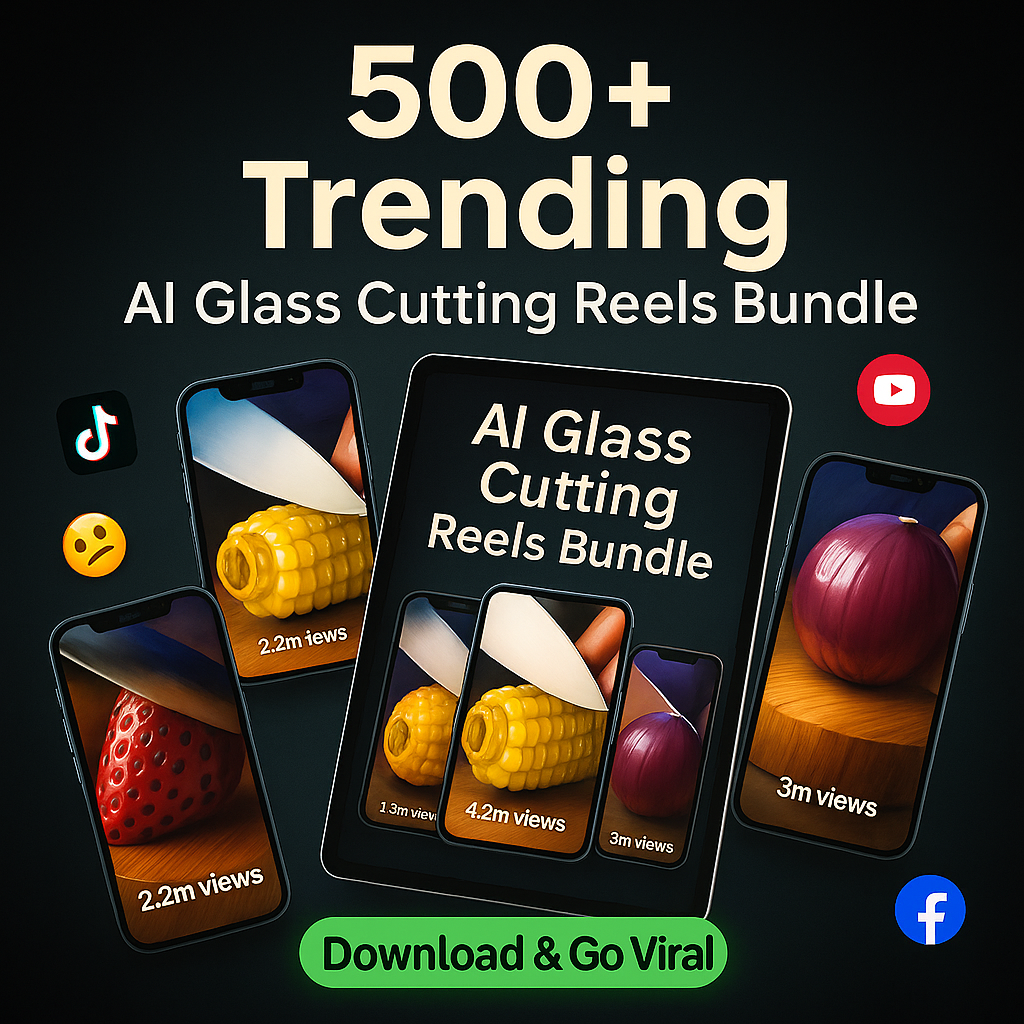 500+ AI Glass Cutting Reels Bundle