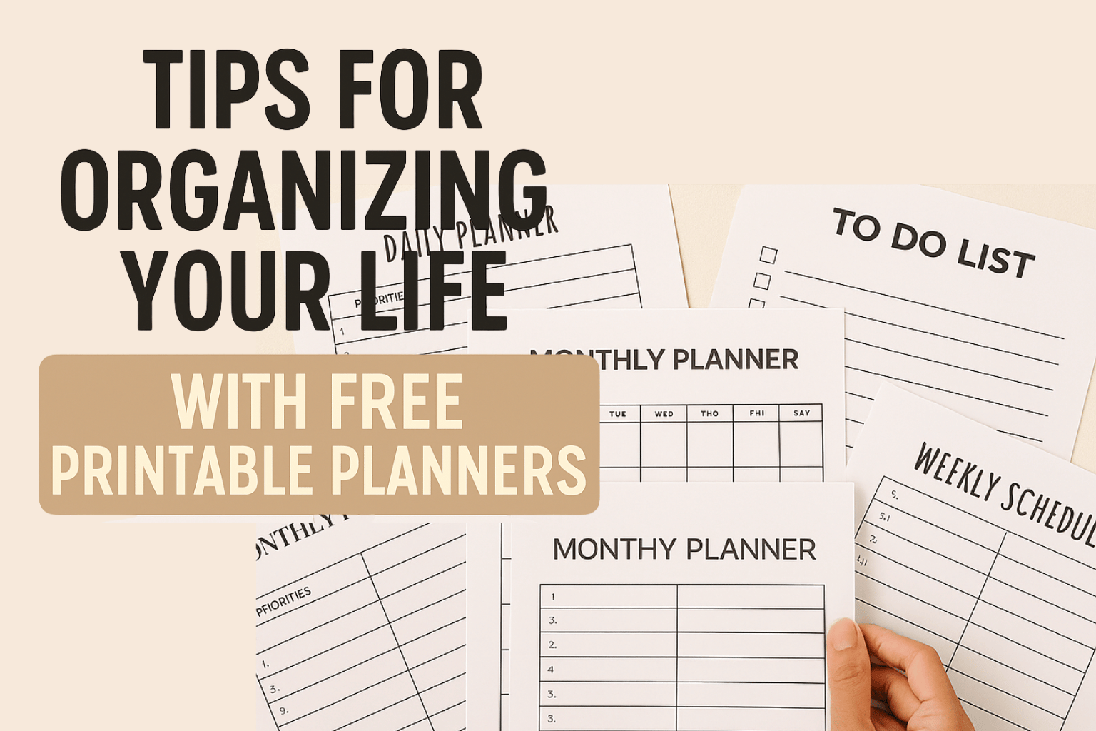 Tips for Organizing Your Life with Free Printable Planners