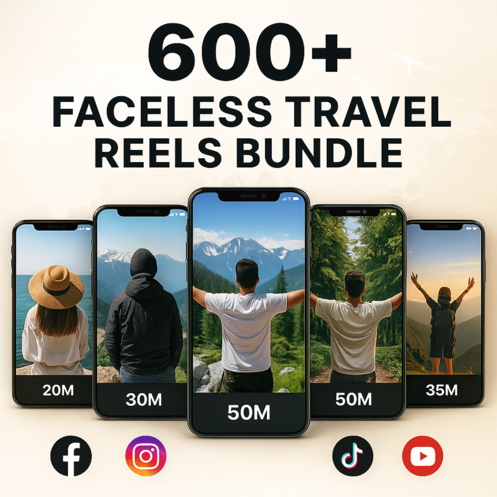 600+ Viral Travel Faceless Reels Bundle
