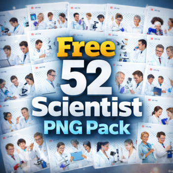 Free 52 Scientist PNG Pack