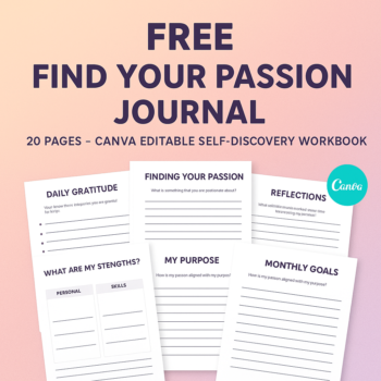 Free Find Your Passion Journal 20 Pages