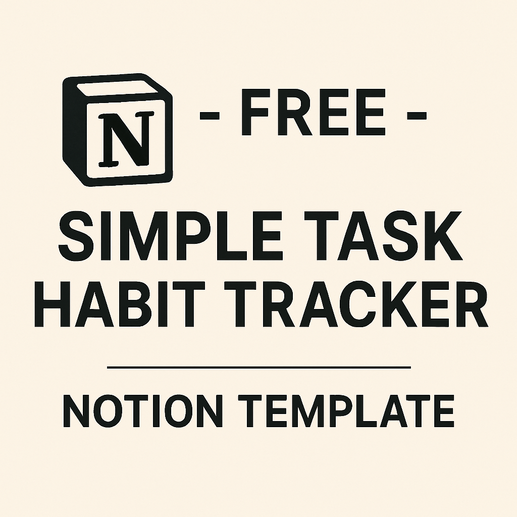 Free Simple Task & Habit Tracker Notion Template