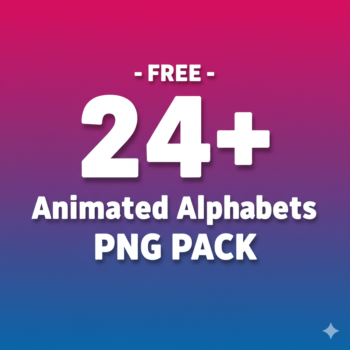 24 Animated Alphabets PNG Pack