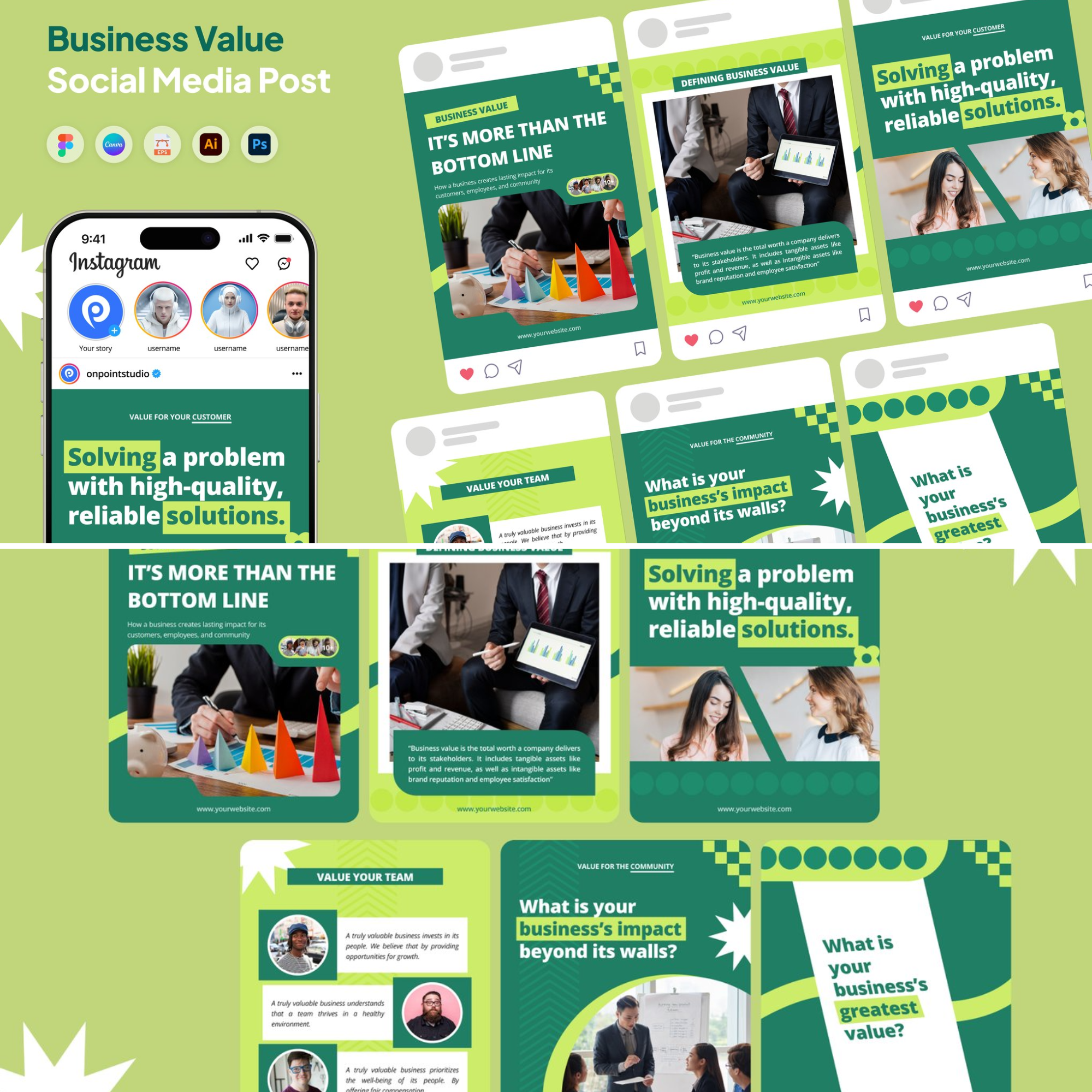 500+ Instagram Templates Canva, psd & ai Editable, plr mrr - Image 3