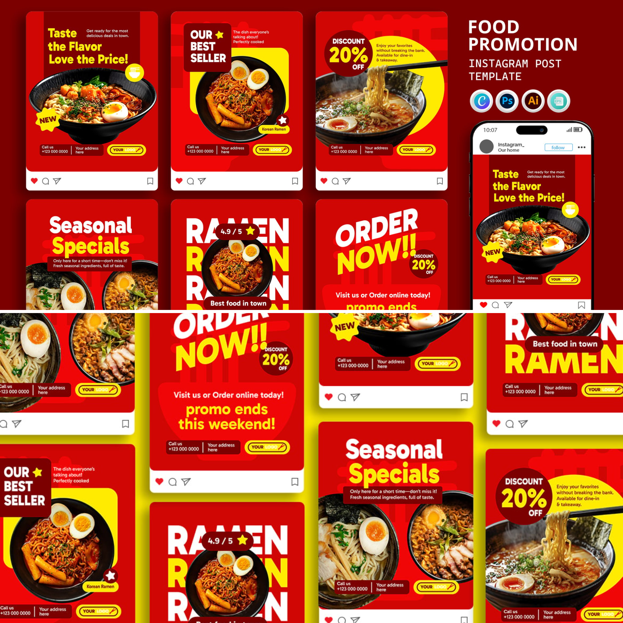 500+ Instagram Templates Canva, psd & ai Editable, plr mrr - Image 6