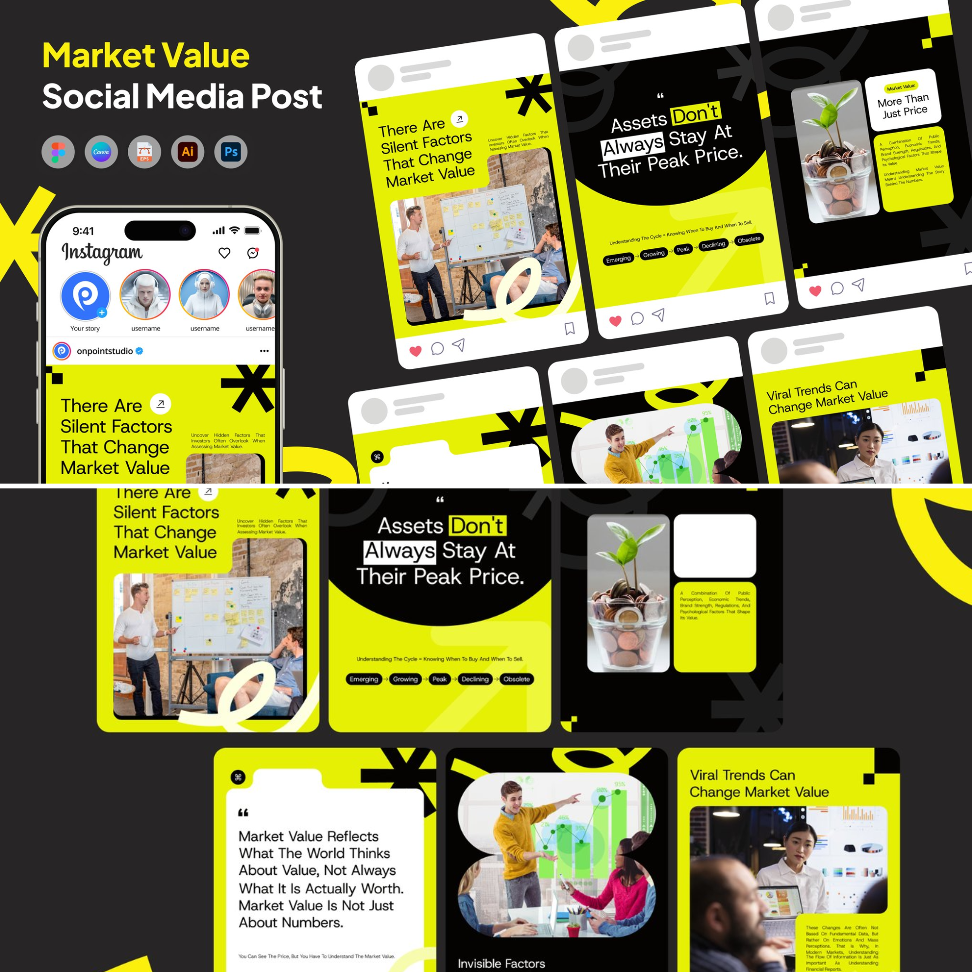 500+ Instagram Templates Canva, psd & ai Editable, plr mrr - Image 8