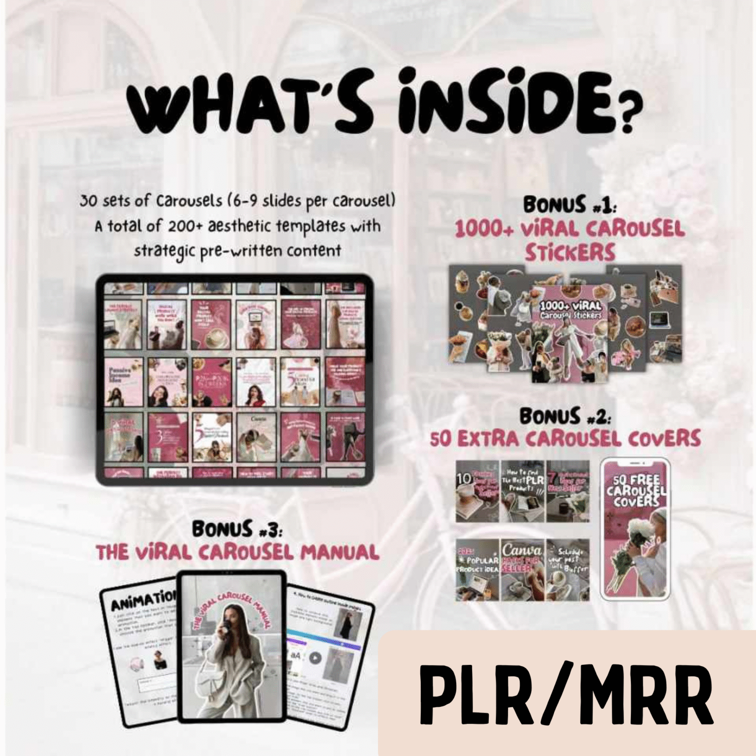 Viral Canva Carousel Templates for Social Media (PLR) Pixbundle