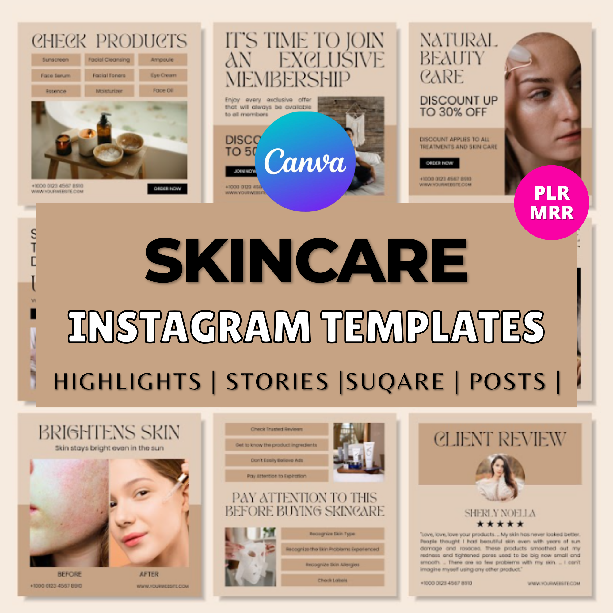 55,000+ Canva Instagram Templates | PLR & MRR Kit - Image 8