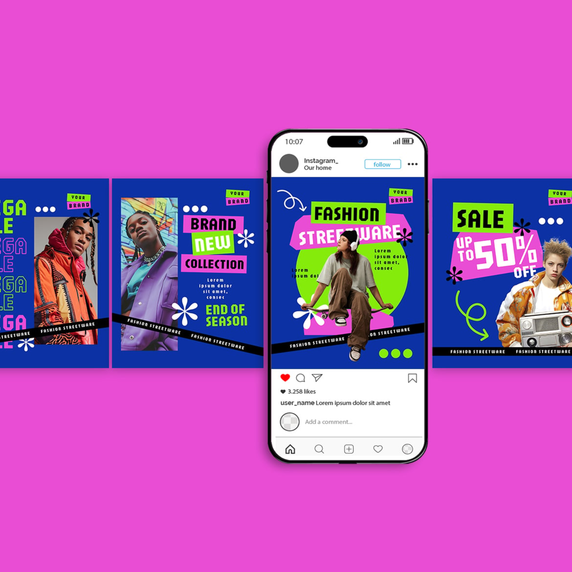 6 Streetwear Fashion Sale Instagram Post Templates - Image 4