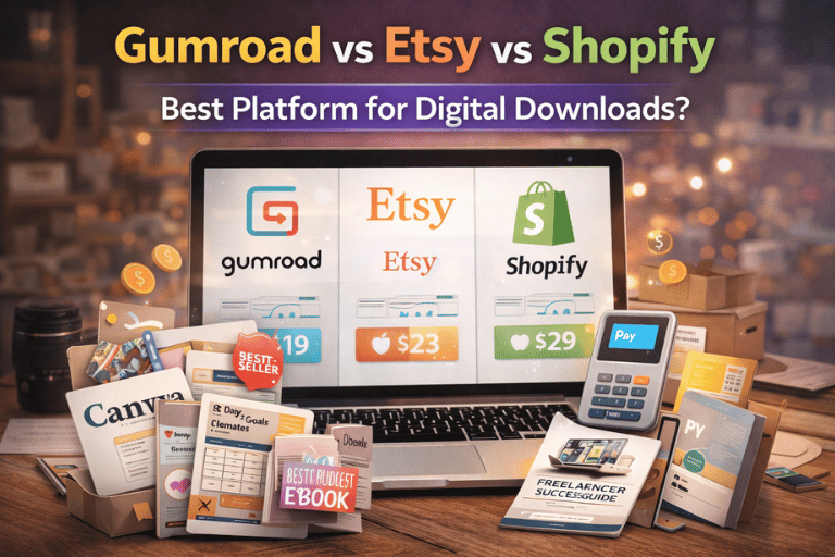 Gumroad vs Etsy vs Shopify for Digital Downloads