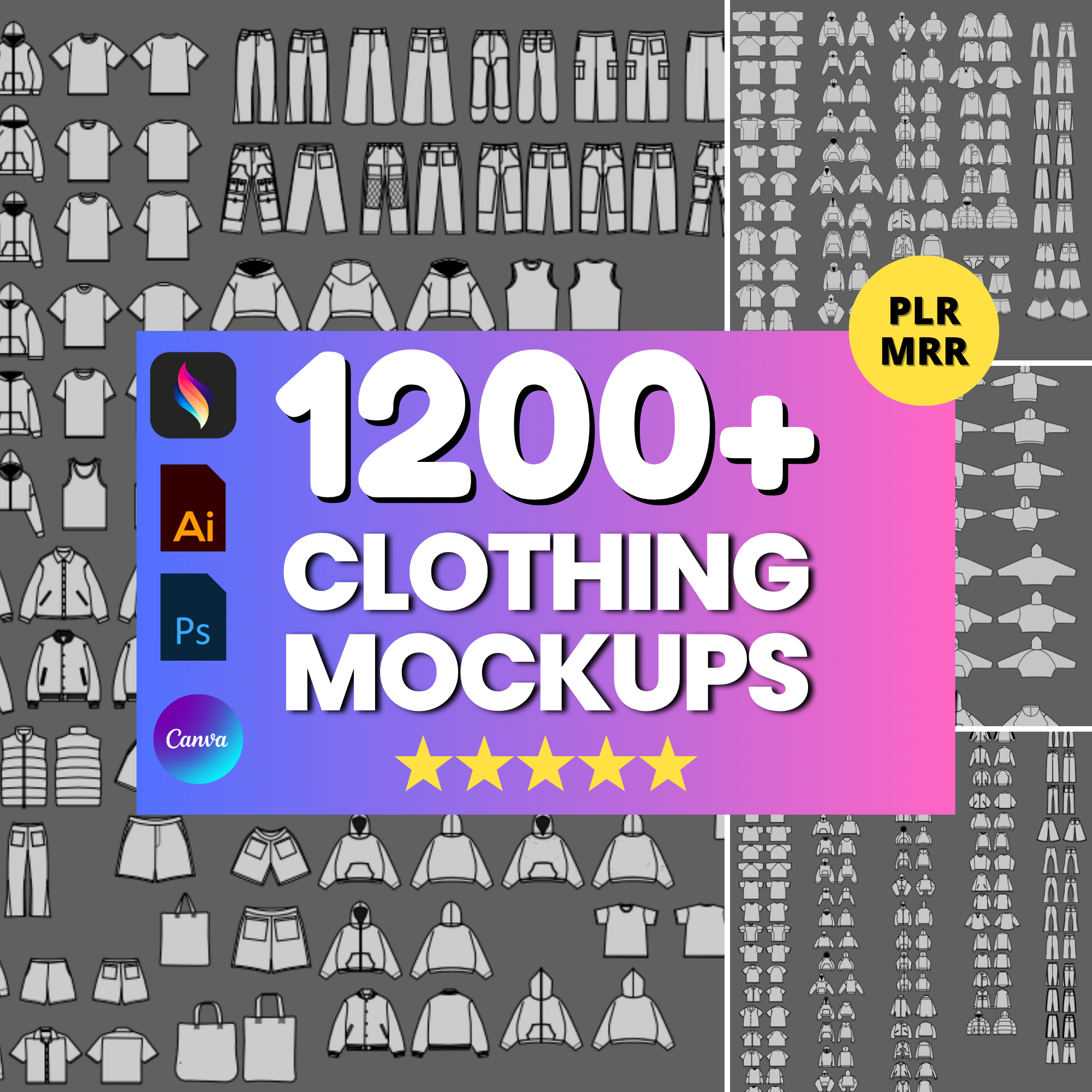 1200+ Clothing Mockups Bundle
