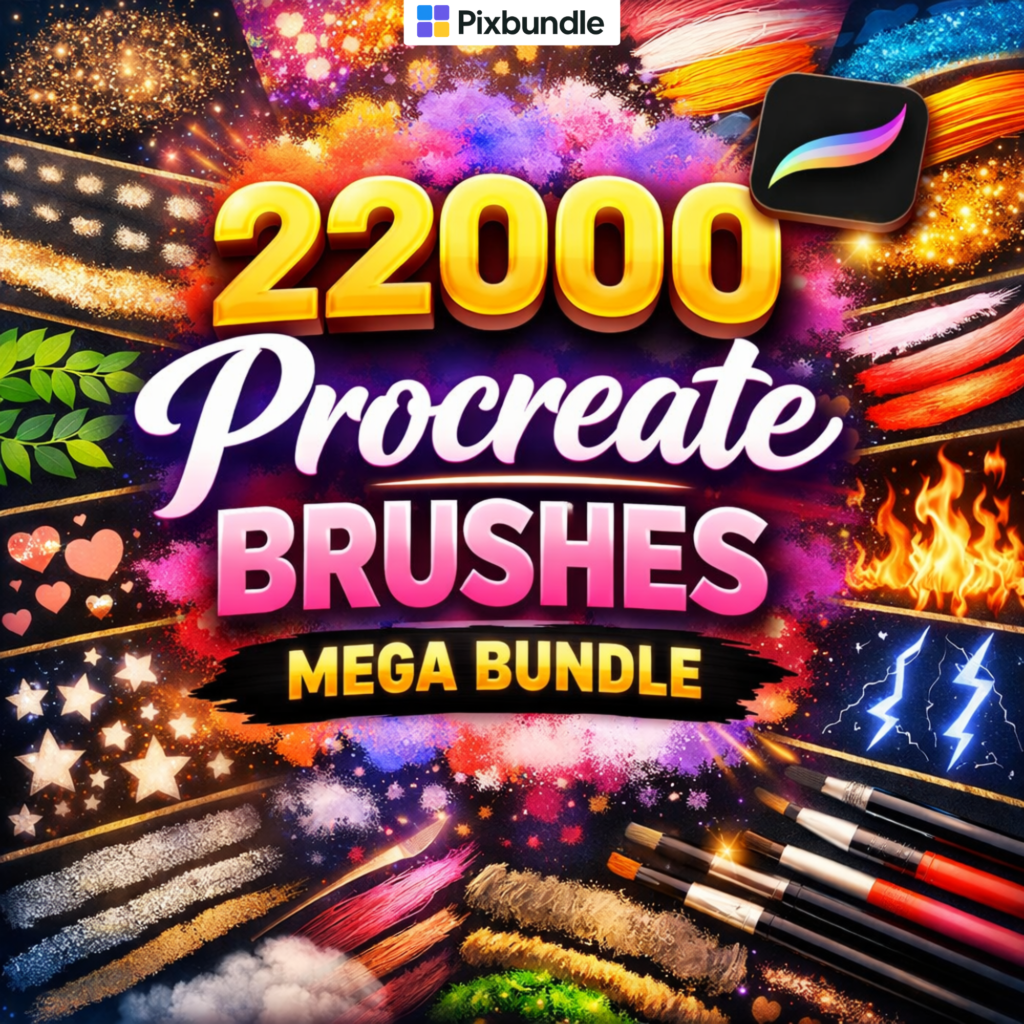 22000+ Procreate Brushes Mega Bundle for iPad – Ultimate Drawing, Anime, Tattoo, Watercolor & Texture Brushes