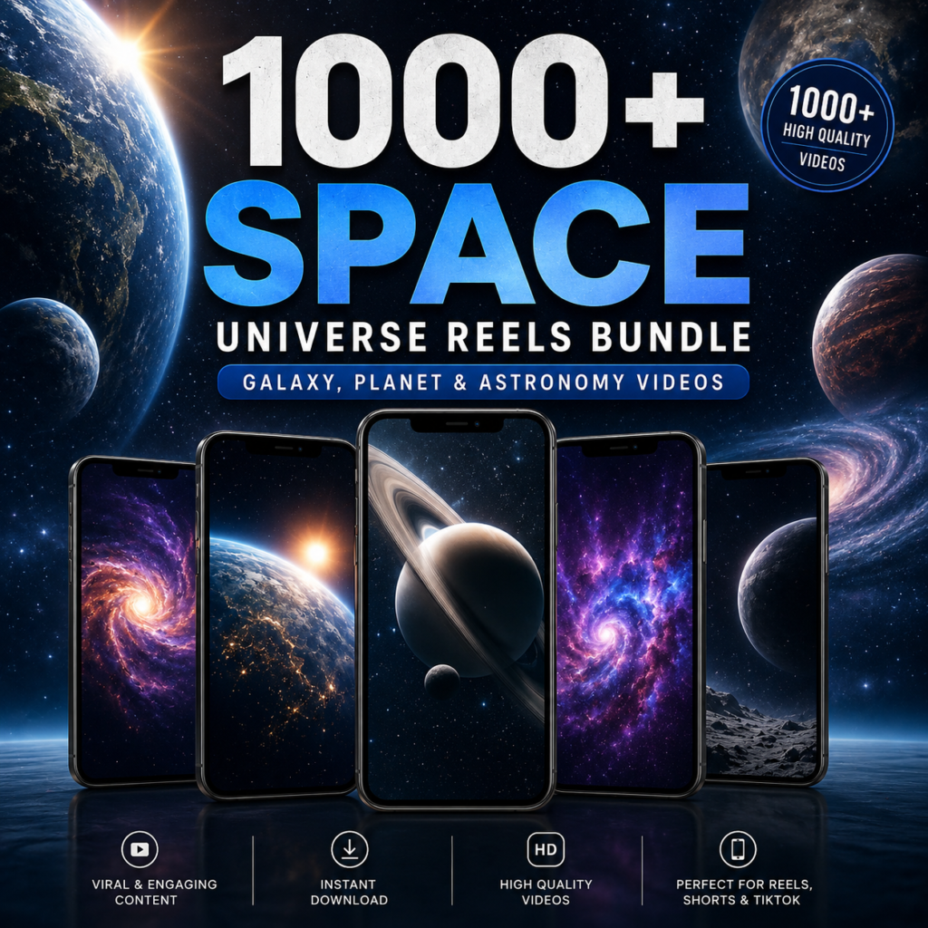 1000+ Space Universe Reels Bundle | Galaxy, Planet & Astronomy Videos for Social Media (Digital Download) video preview