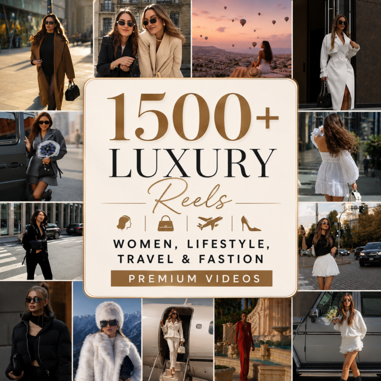 1500+ Luxury Lifestyle Reels Bundle – Women Fashion, Travel & Luxury Content Pack