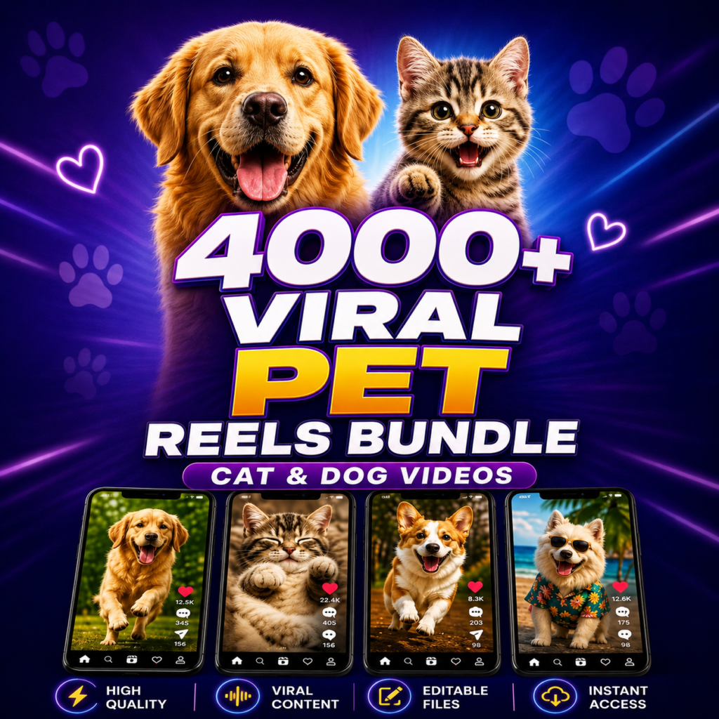 4000+ Viral Pet Reels Bundle | Cat & Dog Videos for Instagram, TikTok & YouTube Shorts | Digital Download video preview