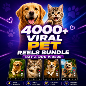 4000+ Viral Pet Reels Bundle with cute cat videos, funny dog clips, viral animal content