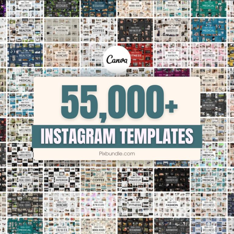 55000+ Canva Instagram Templates Bundle – Editable Social Media Kit for Instagram, Facebook & Pinterest (PLR & MRR)