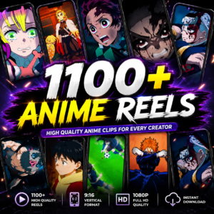 1100+ Anime Reels Bundle with Viral Anime Edits for TikTok Instagram Reels and YouTube Shorts
