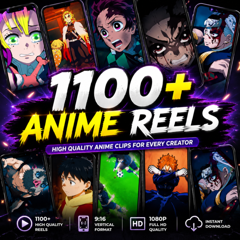 1100+ Anime Reels Bundle | Viral Anime Edits Collection for TikTok, Instagram Reels & YouTube Shorts | Digital Download