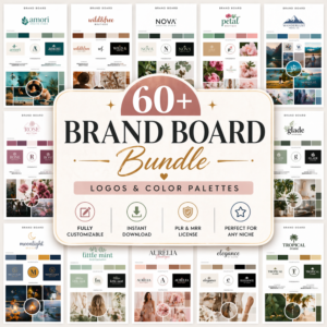 60+ Brand Board Templates Bundle Canva Branding Kit