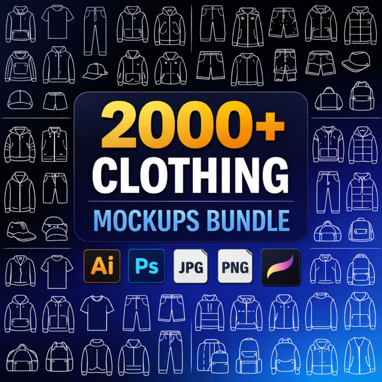 2000+ Clothing Mockups Bundle – Streetwear Apparel Templates & Fashion Vector Mockups for Photoshop, Illustrator & CorelDRAW