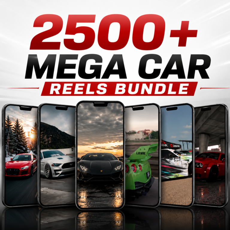 2500+ Luxury Car Reels Bundle | Viral Automotive Content for Instagram, TikTok & YouTube Shorts