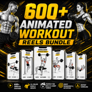 600+ Animated Workout Reels Bundle for Fitness Coaches and Personal Trainers